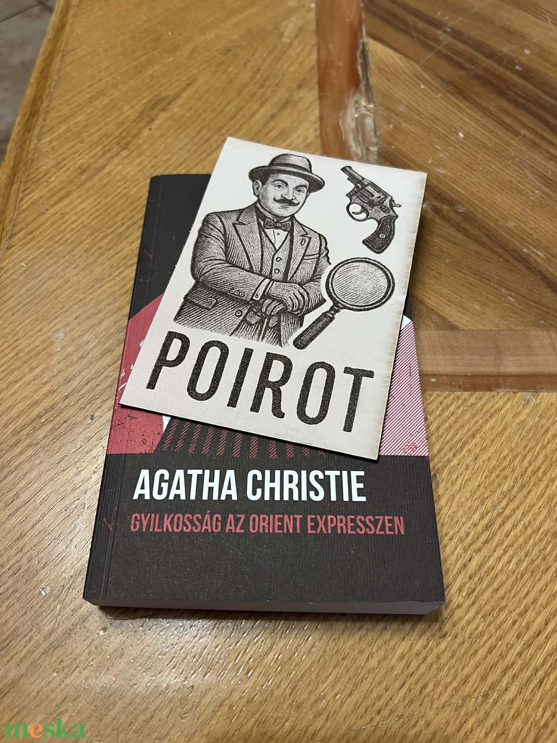 Bőr Poirot könyvjelző - könyv & zene - könyvjelző - Meska.hu