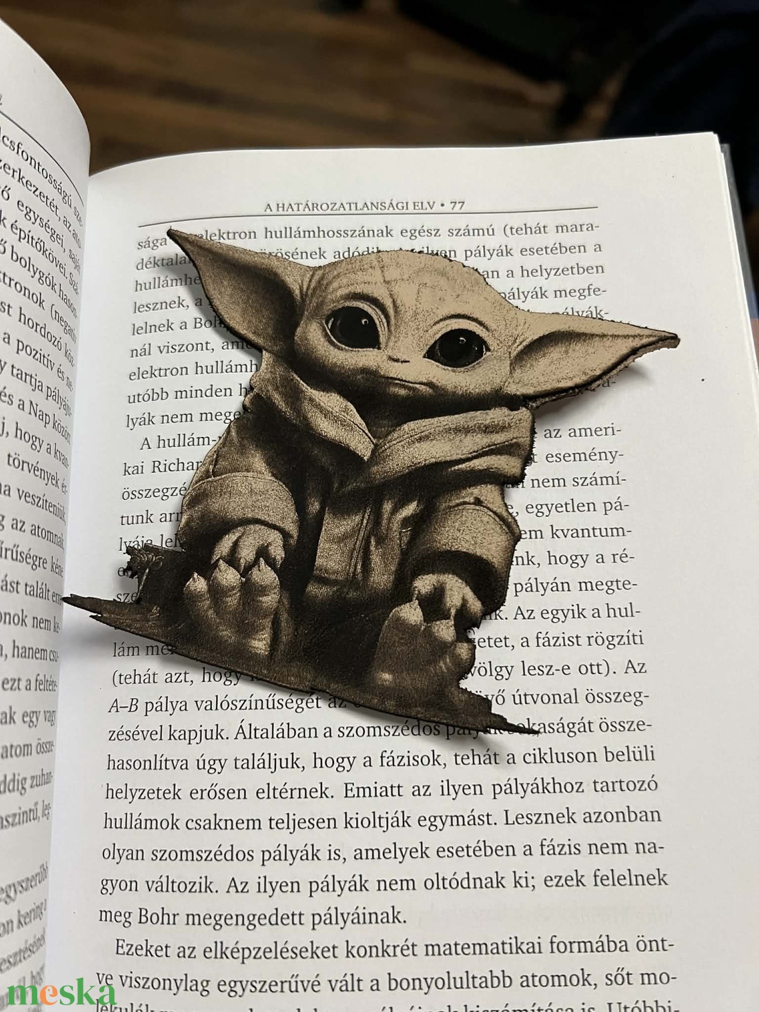 Bőr Baby Yoda (Grogu) könyvjelző - könyv & zene - könyvjelző - Meska.hu