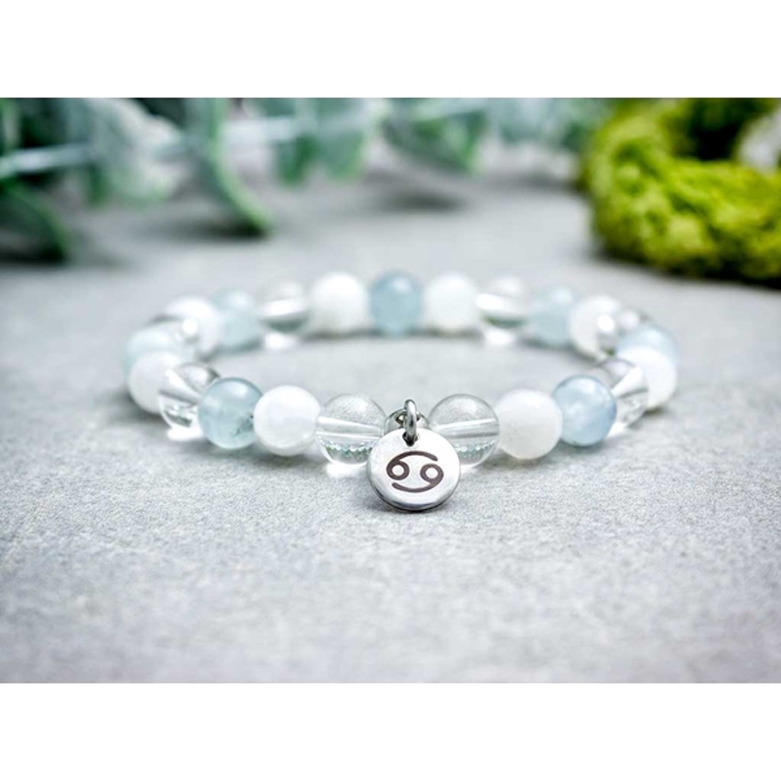 Rák csillagjegy medálos ásvány karkötő - ékszer - karkötő - ásványkarkötő - Meska.hu