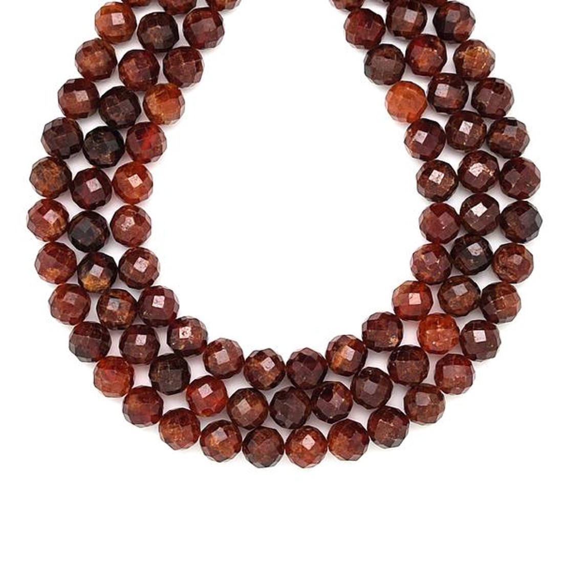 Gránát hesszonit fazettált golyó 8mm  ékszerkészítő alapanyag (füzér) - kellékek & szerszámok - ásvány alapanyag - ásványfüzér - Meska.hu