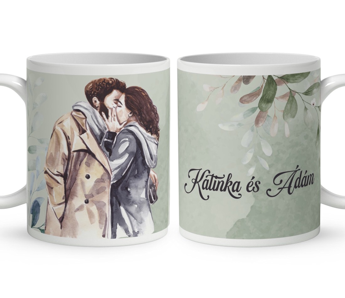 Névvel kérhető - Szerelmes csók mintás bögre - otthon & életmód - konyhafelszerelés, tálalás - tálalás - bögre & csésze - Meska.hu