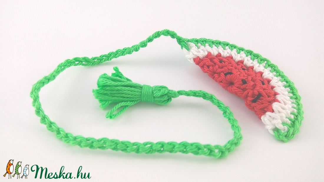 Görögdinnye - horgolt könyvjelző -  - Meska.hu