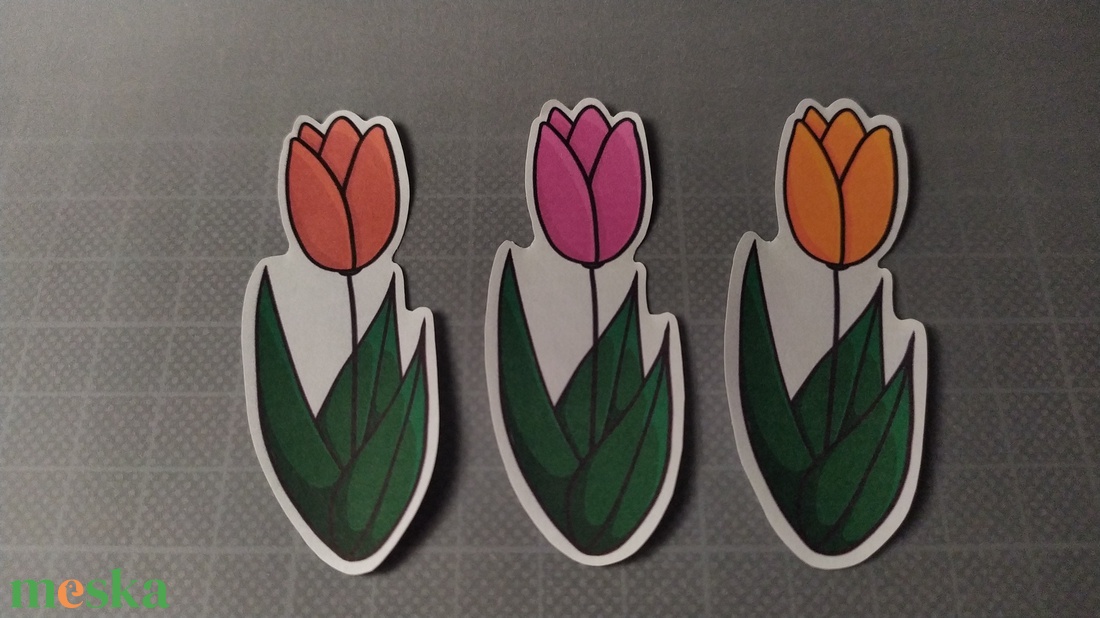 Tulipánok 3db-os matricacsomag - otthon & életmód - papír, írószer - matrica, matrica csomag - Meska.hu