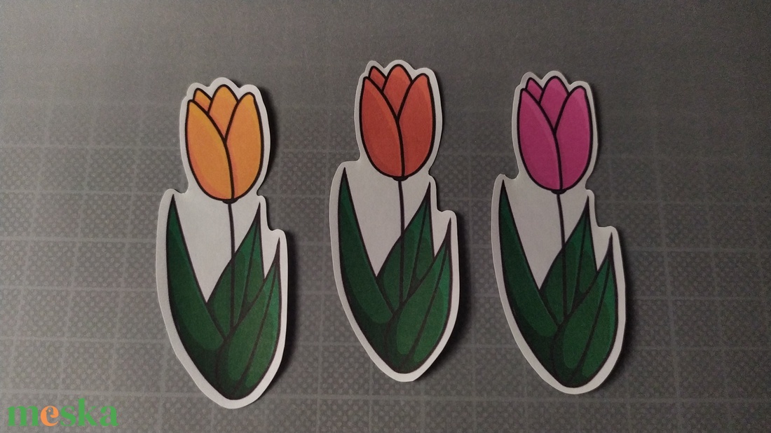 Tulipánok 3db-os matricacsomag - otthon & életmód - papír, írószer - matrica, matrica csomag - Meska.hu
