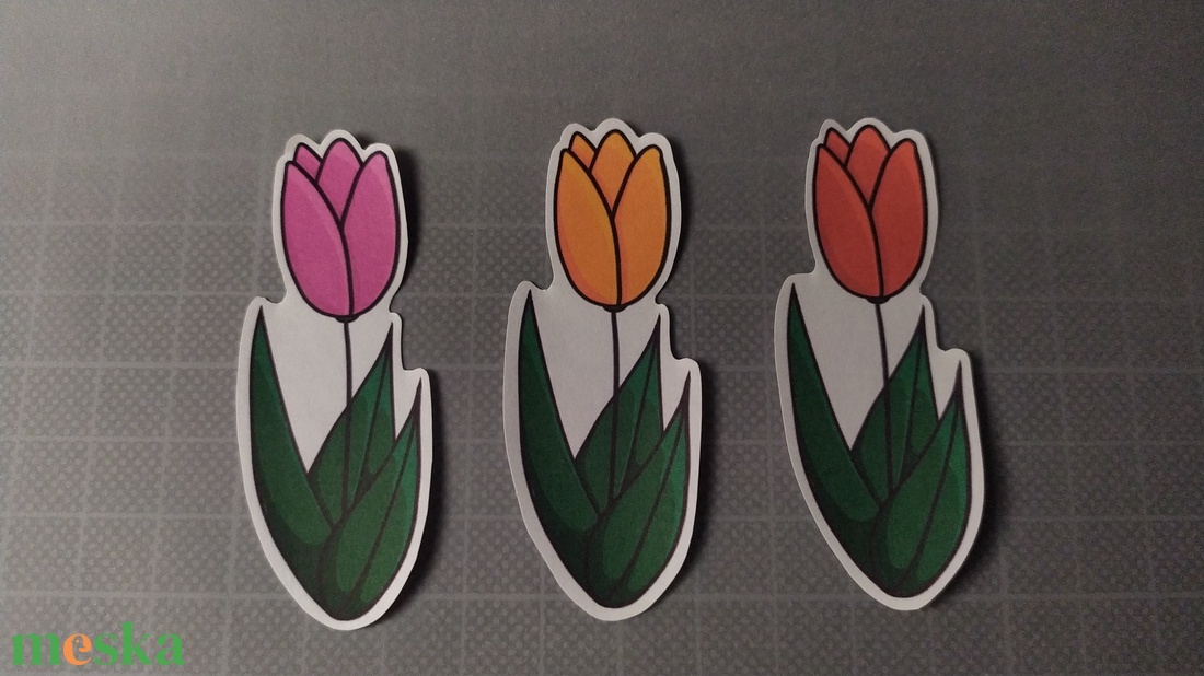Tulipánok 3db-os matricacsomag - otthon & életmód - papír, írószer - matrica, matrica csomag - Meska.hu