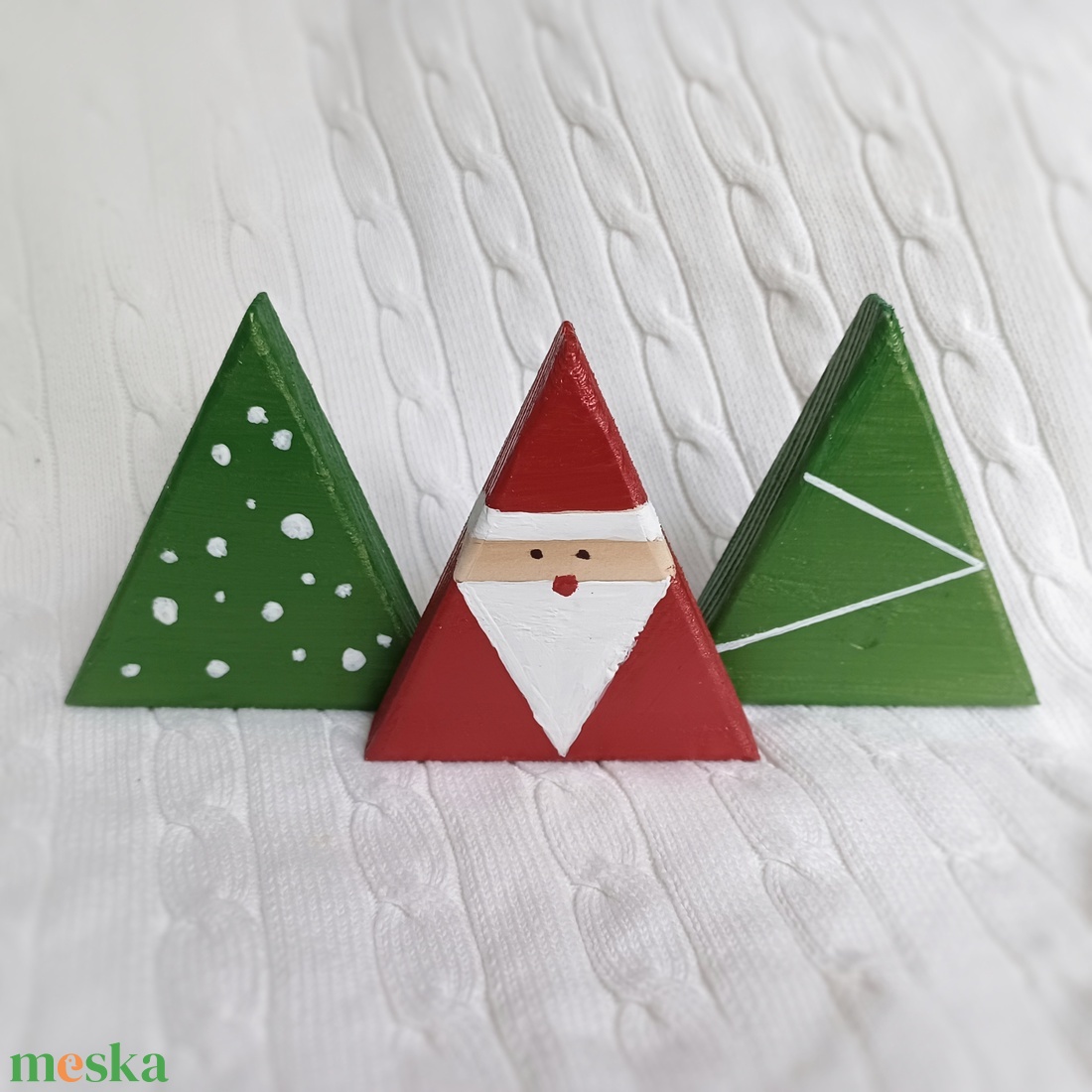 Karácsonyi fa dekoráció - zöld (3 darabos szett) - otthon & életmód - dekoráció - dísztárgy - Meska.hu