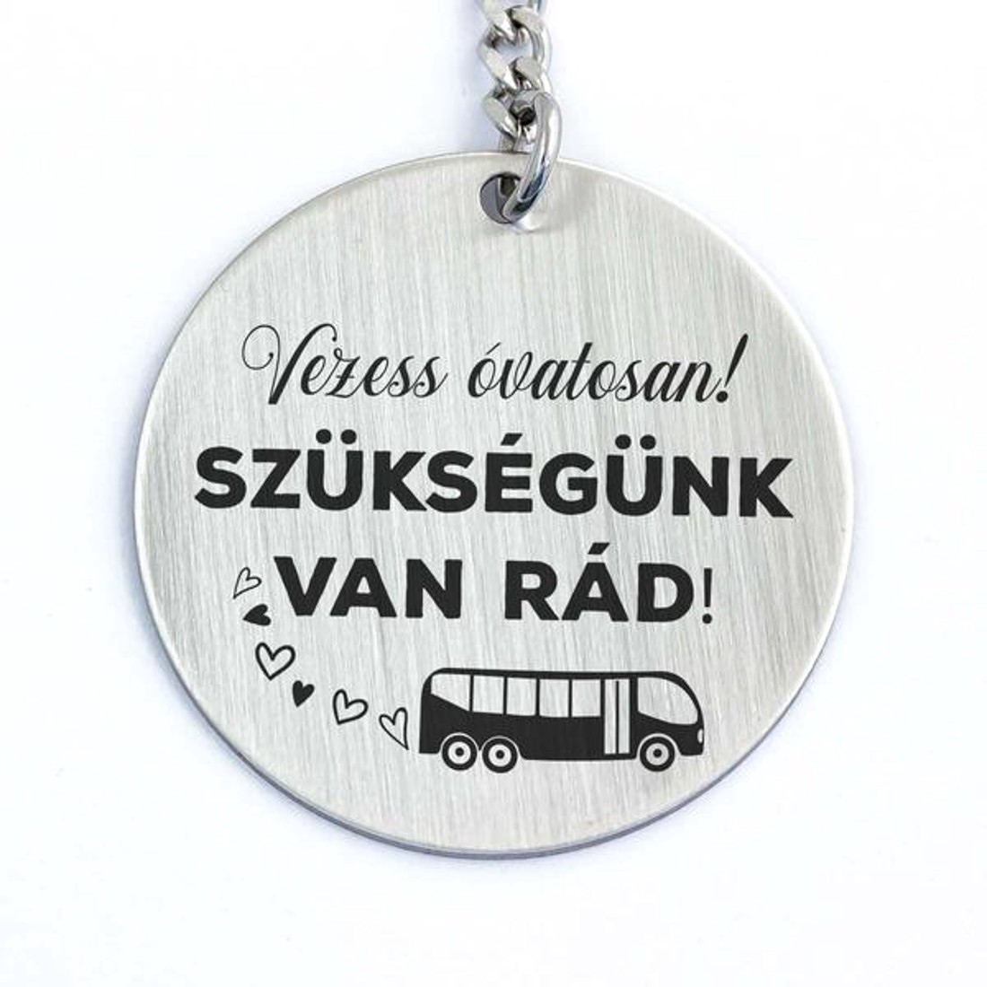 Vezess óvatosan acél medálos kulcstartó - táska & tok - kulcstartó & táskadísz - kulcstartó - Meska.hu