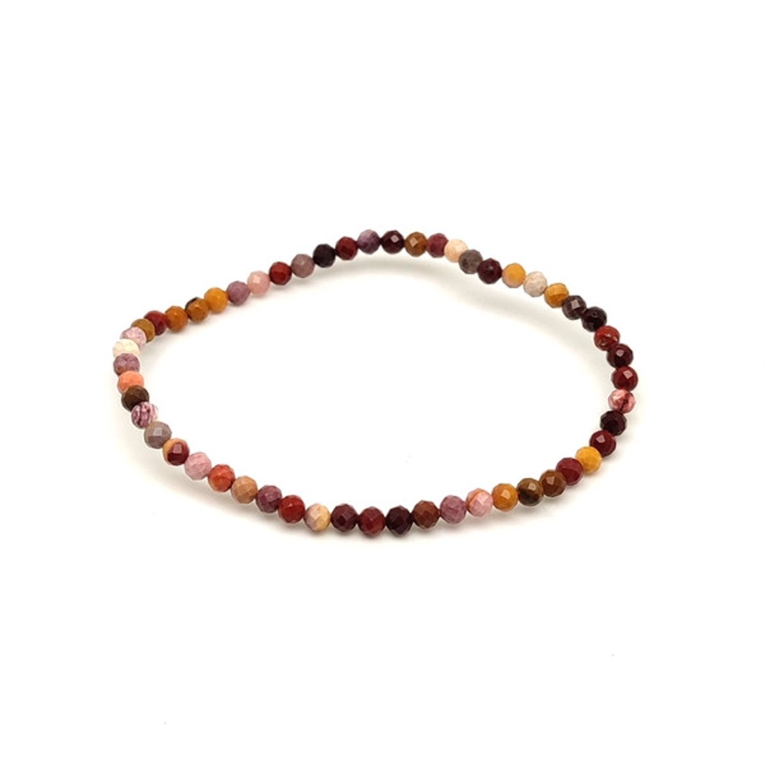 Fazettált mookait jáspis golyós ásvány karkötő 3�4mm - ékszer - karkötő - ásványkarkötő - Meska.hu