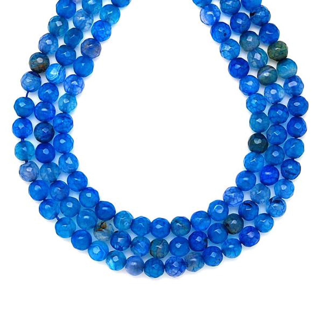 Achát hőkezelt szinezett fazettált kék golyó 6mm  ékszerkészítő alapanyag (füzér) - kellékek & szerszámok - ásvány alapanyag - ásványfüzér - Meska.hu