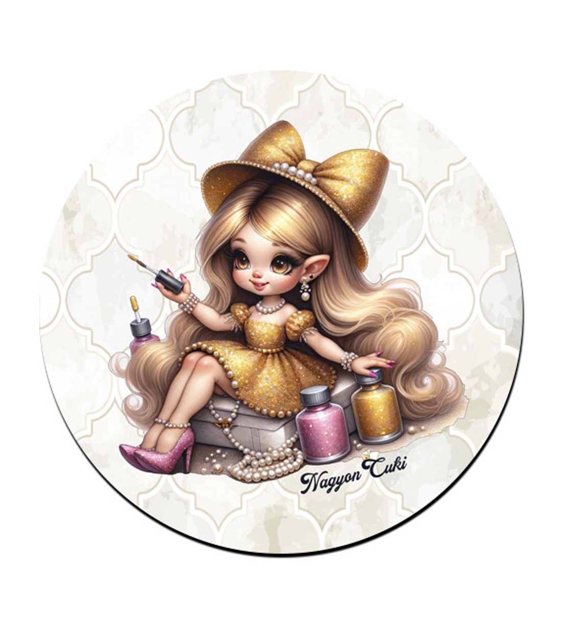 Cuki Arany Körmös manólány mintás bögre alátét -  - Meska.hu