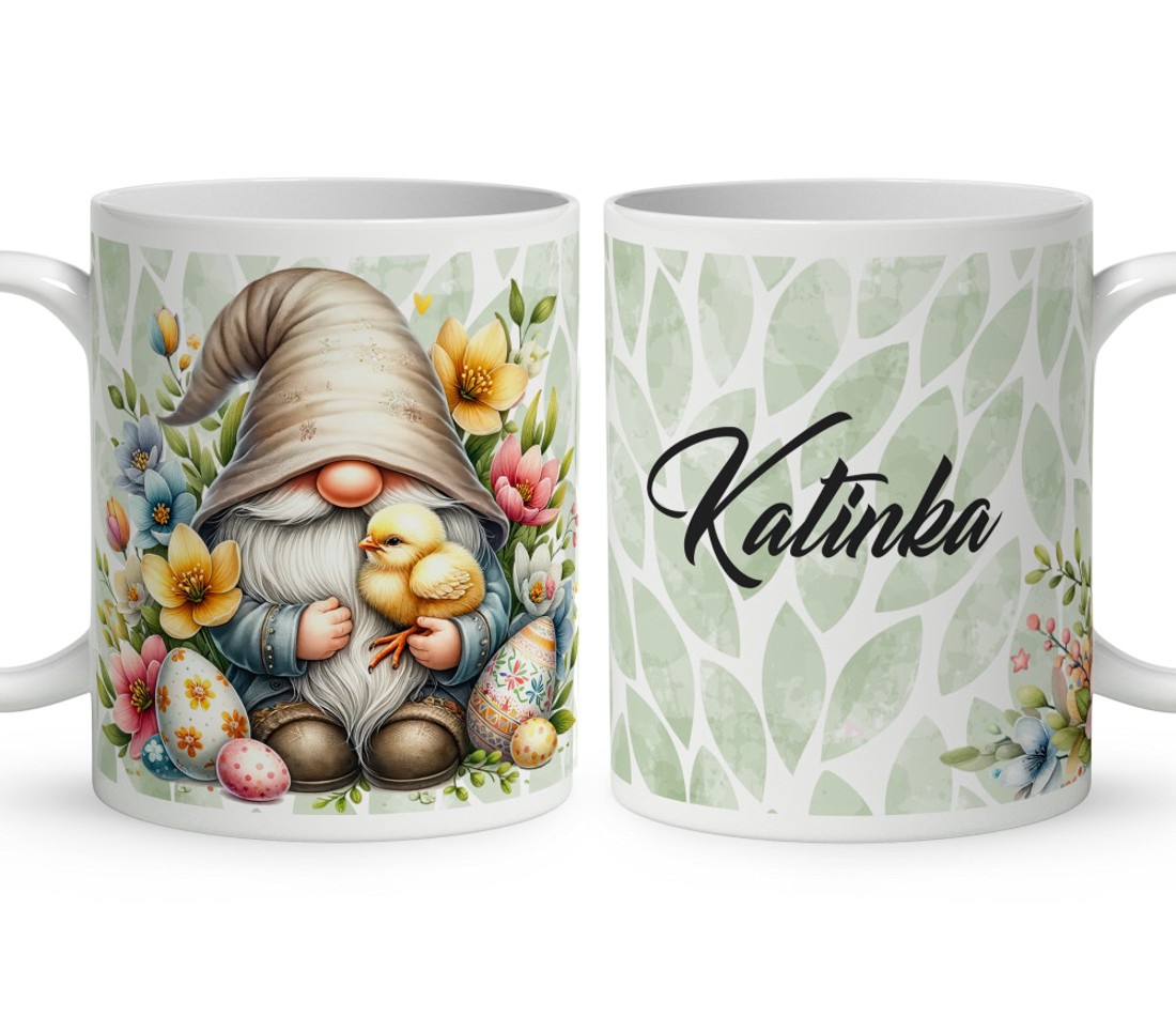 Névvel kérhető - Húsvéti manó és a kis csibe mintás bögre - otthon & életmód - konyhafelszerelés, tálalás - tálalás - bögre & csésze - Meska.hu