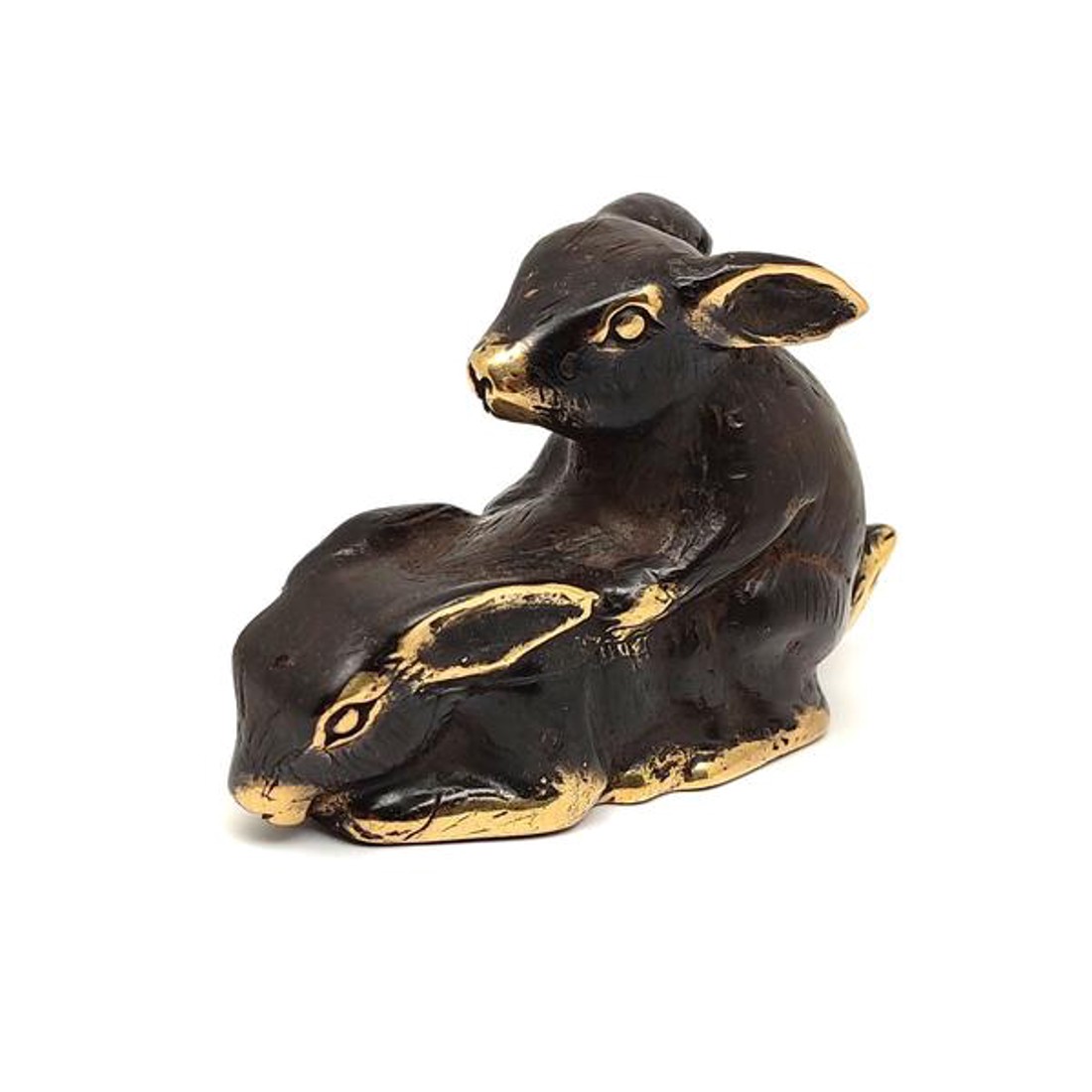 Réz figura nyúl pár óarany 8x3,5cm - otthon & életmód - dekoráció - dísztárgy - Meska.hu