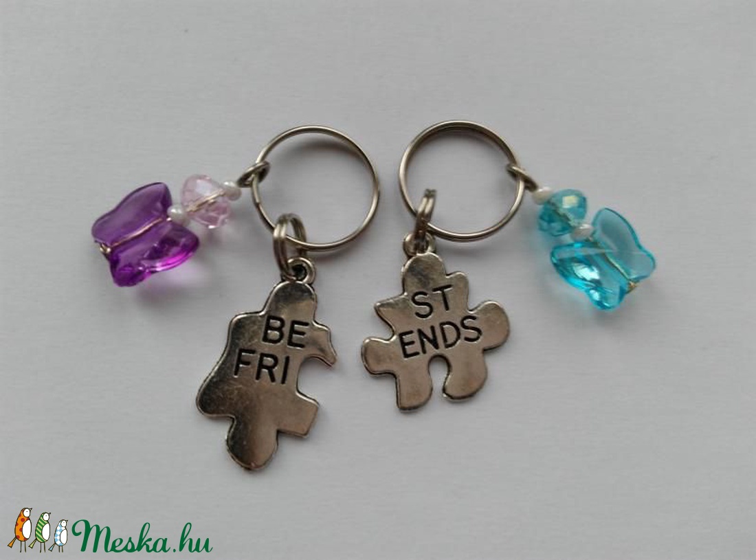 Best Friends táskadísz szett - pillangó - ékszer - Meska.hu