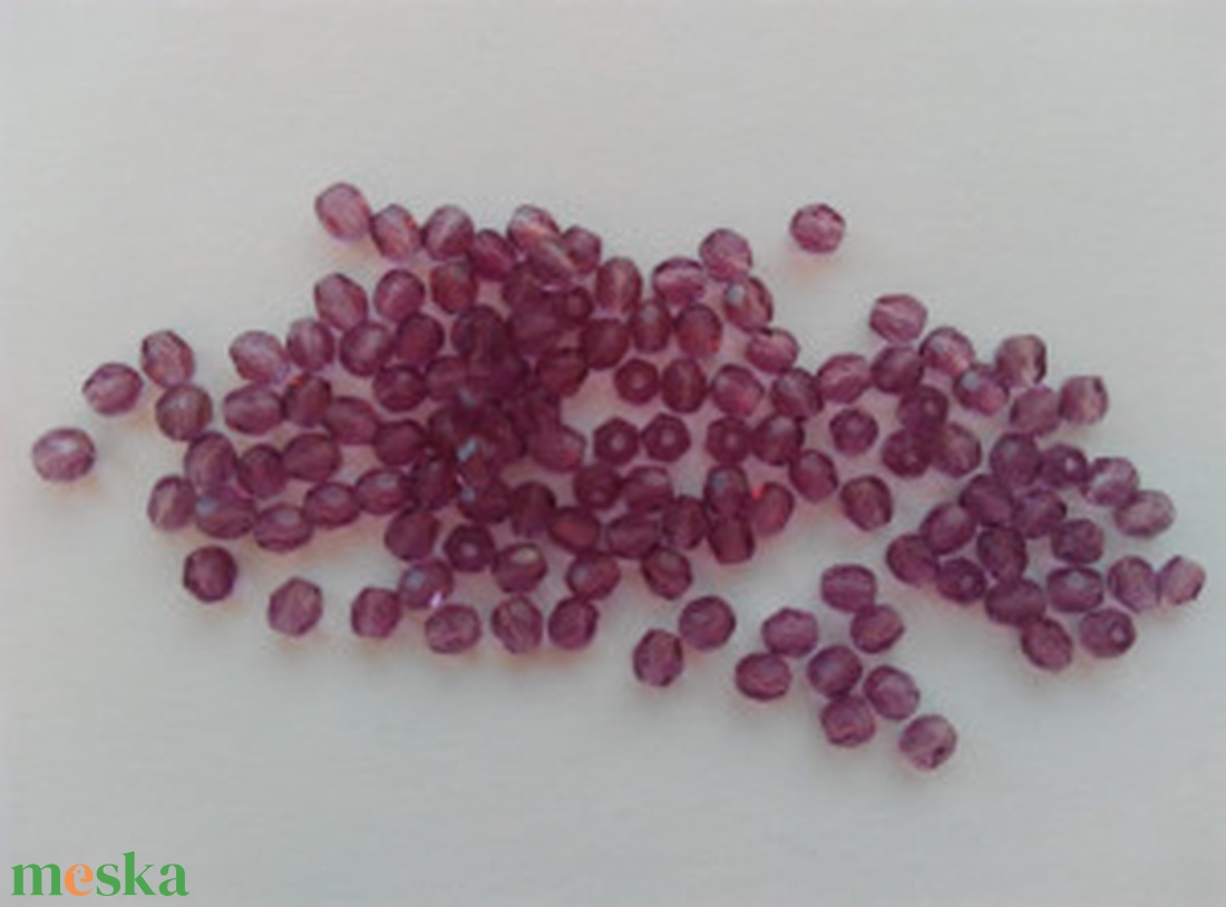 Cseh csiszolt üveggyöngy - 3mm - 100 db / csomag - lila - kellékek & szerszámok - gyöngyfűzés kellékek - egyéb alkatrész - Meska.hu Cseh csiszolt üveggyöngy - 3mm - 100 db / csomag - lila - kellékek & szerszámok - gyöngyfűzés kellékek - egyéb alkatrész - Meska.hu