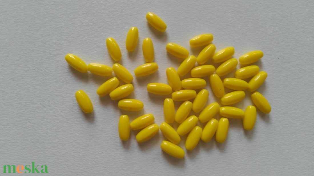 Cseh üveggyöngy - 9x5mm - 40 db / csomag - citrom - kellékek & szerszámok - gyöngyfűzés kellékek - üveggyöngy - Meska.hu Cseh üveggyöngy - 9x5mm - 40 db / csomag - citrom - kellékek & szerszámok - gyöngyfűzés kellékek - üveggyöngy - Meska.hu