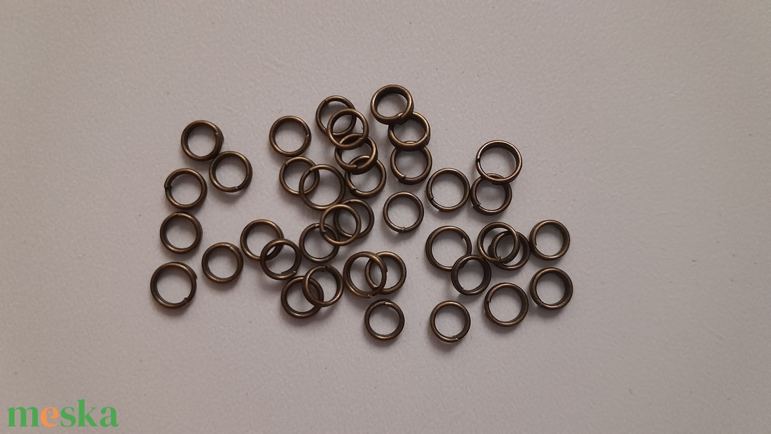 Dupla szerelőkarika - 5mm - 50 db / csomag - sárgaréz szín - kellékek & szerszámok - gyöngyfűzés kellékek - szerelőkarika - Meska.hu