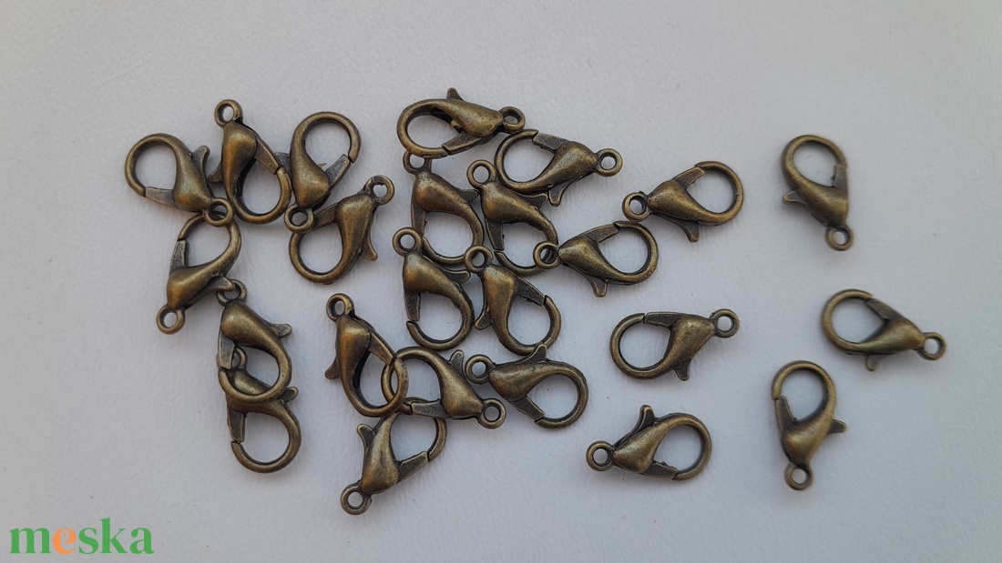 Delfinzár - 12mm - 20 db / csomag - sárgaréz szín - kellékek & szerszámok - gyöngyfűzés kellékek - egyéb alkatrész - Meska.hu