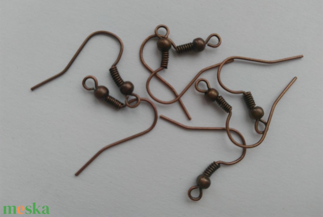 Golyós fülbevaló alap - 20 db / csomag - vörösréz szín - kellékek & szerszámok - gyöngyfűzés kellékek - egyéb alkatrész - Meska.hu