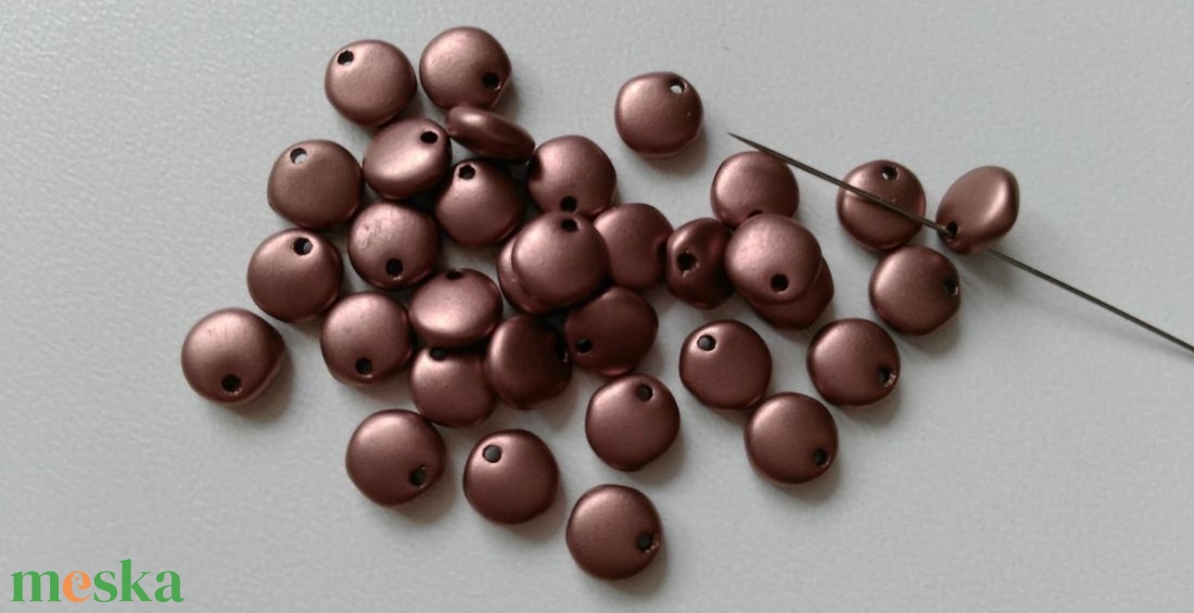 Cseh üveggyöngy - 6x3mm - 40 db / csomag - barna - kellékek & szerszámok - gyöngyfűzés kellékek - üveggyöngy - Meska.hu