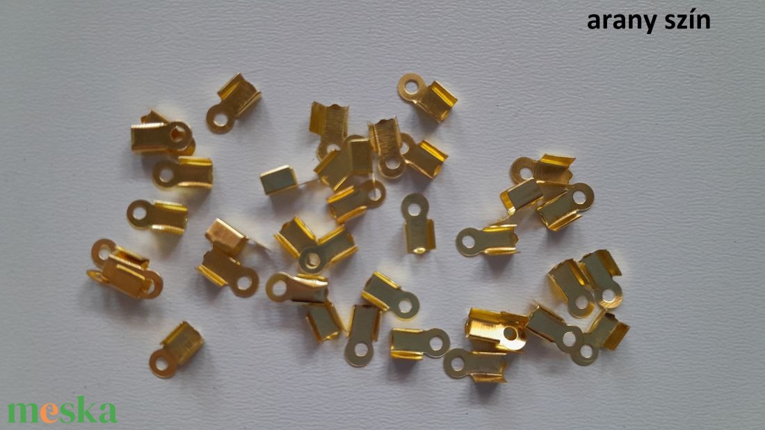 Végzáró - 8x4mm - 50 db / csomag - arany szín - kellékek & szerszámok - gyöngyfűzés kellékek - egyéb alkatrész - Meska.hu
