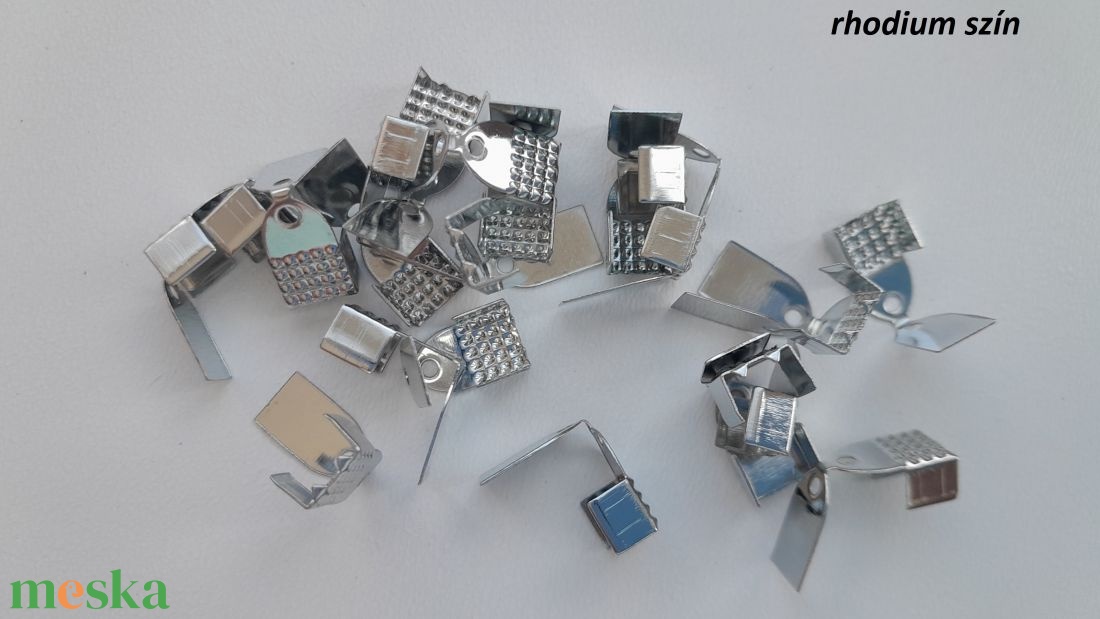 Szalagvég, végzáró - 11x6mm - 10 db / csomag - rhodium szín - kellékek & szerszámok - gyöngyfűzés kellékek - egyéb alkatrész - Meska.hu Szalagvég, végzáró - 11x6mm - 10 db / csomag - rhodium szín - kellékek & szerszámok - gyöngyfűzés kellékek - egyéb alkatrész - Meska.hu