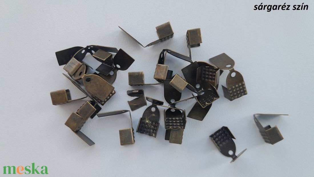 Szalagvég, végzáró - 11x6mm - 10 db / csomag - sárgaréz szín - kellékek & szerszámok - gyöngyfűzés kellékek - egyéb alkatrész - Meska.hu Szalagvég, végzáró - 11x6mm - 10 db / csomag - sárgaréz szín - kellékek & szerszámok - gyöngyfűzés kellékek - egyéb alkatrész - Meska.hu