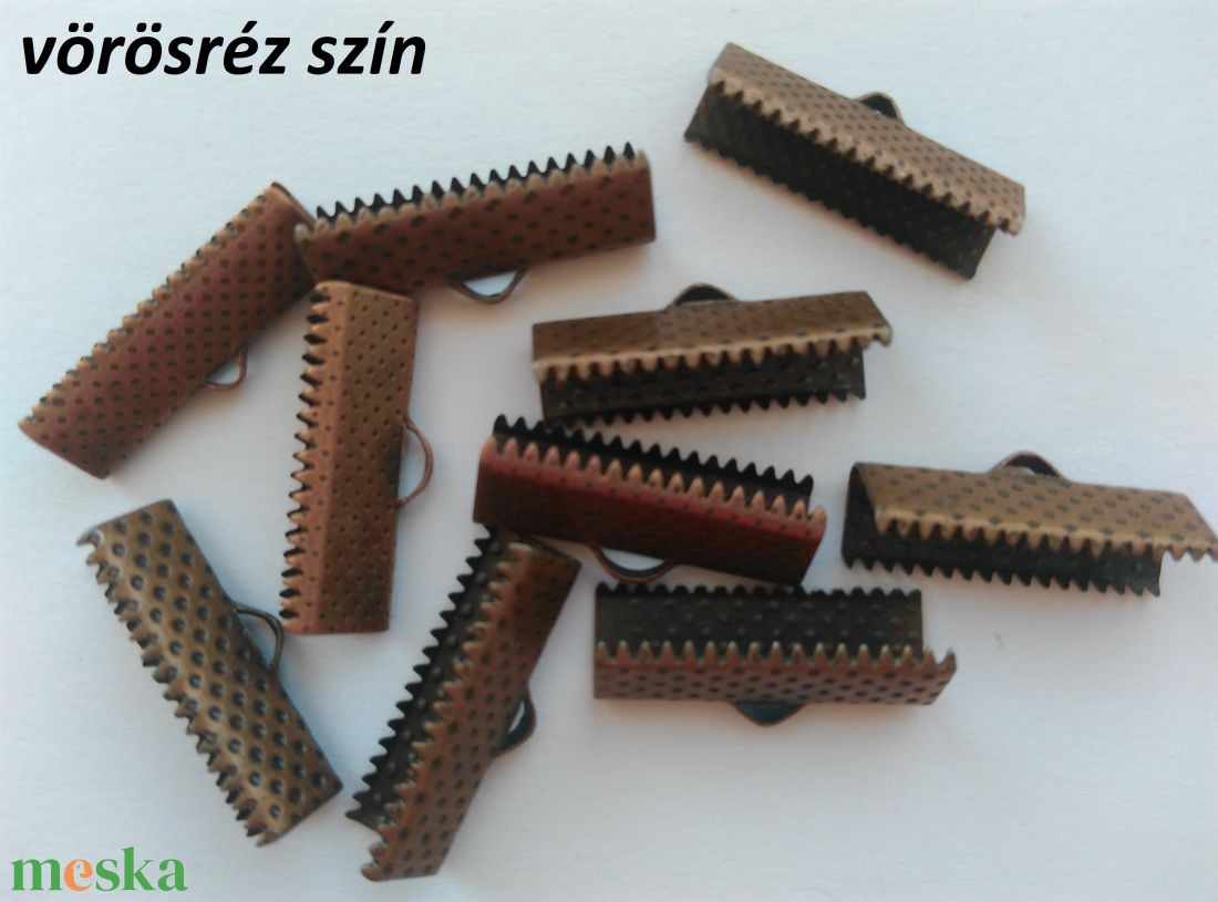 Szalagvég - 20mm - 10 db / csomag - vörösréz szín - kellékek & szerszámok - gyöngyfűzés kellékek - egyéb alkatrész - Meska.hu Szalagvég - 20mm - 10 db / csomag - vörösréz szín - kellékek & szerszámok - gyöngyfűzés kellékek - egyéb alkatrész - Meska.hu