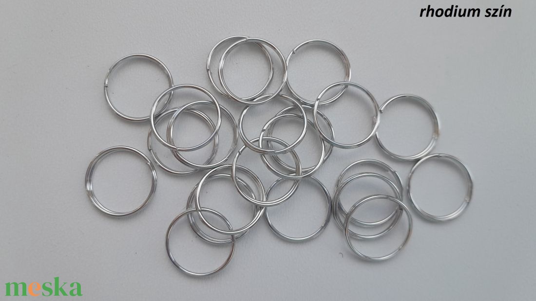 Mini kulcskarika, kulcstartó alap - 14mm - 10 db / csomag - rhodium szín - kellékek & szerszámok - gyöngyfűzés kellékek - egyéb alkatrész - Meska.hu