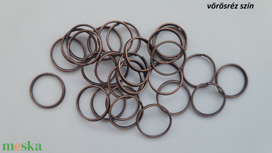 Mini kulcskarika, kulcstartó alap - 14mm - 10 db / csomag - vörösréz szín - kellékek & szerszámok - gyöngyfűzés kellékek - egyéb alkatrész - Meska.hu