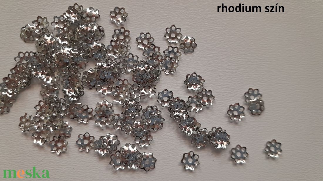 Fém gyöngykupak - 6mm - 50 db / csomag - rhodium szín - kellékek & szerszámok - gyöngyfűzés kellékek - gyöngykupak - Meska.hu Fém gyöngykupak - 6mm - 50 db / csomag - rhodium szín - kellékek & szerszámok - gyöngyfűzés kellékek - gyöngykupak - Meska.hu