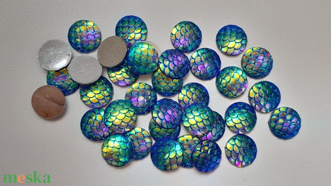 Akril lencse - 12mm - 10 db / csomag - zöldeskék - kellékek & szerszámok - ékszerkellék - akril lencse - Meska.hu