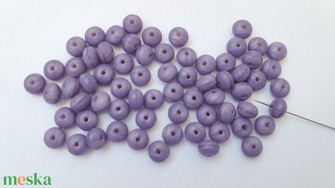 Cseh üveggyöngy fánk - 5x3mm - 66 db / csomag - lila - kellékek & szerszámok - gyöngyfűzés kellékek - üveggyöngy - Meska.hu Cseh üveggyöngy fánk - 5x3mm - 66 db / csomag - lila - kellékek & szerszámok - gyöngyfűzés kellékek - üveggyöngy - Meska.hu