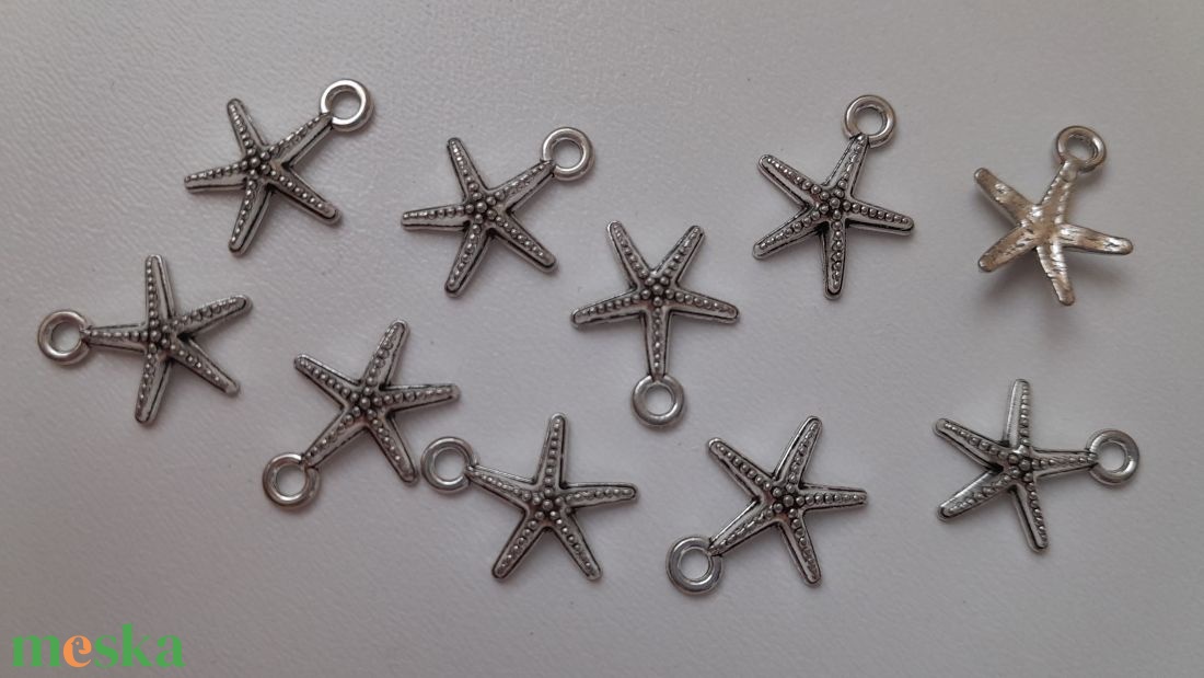 Fém medál - 15x13mm - tengeri csillag - 10 db / csomag - antik ezüst szín - kellékek & szerszámok - ékszerkellék - medál csomag - Meska.hu