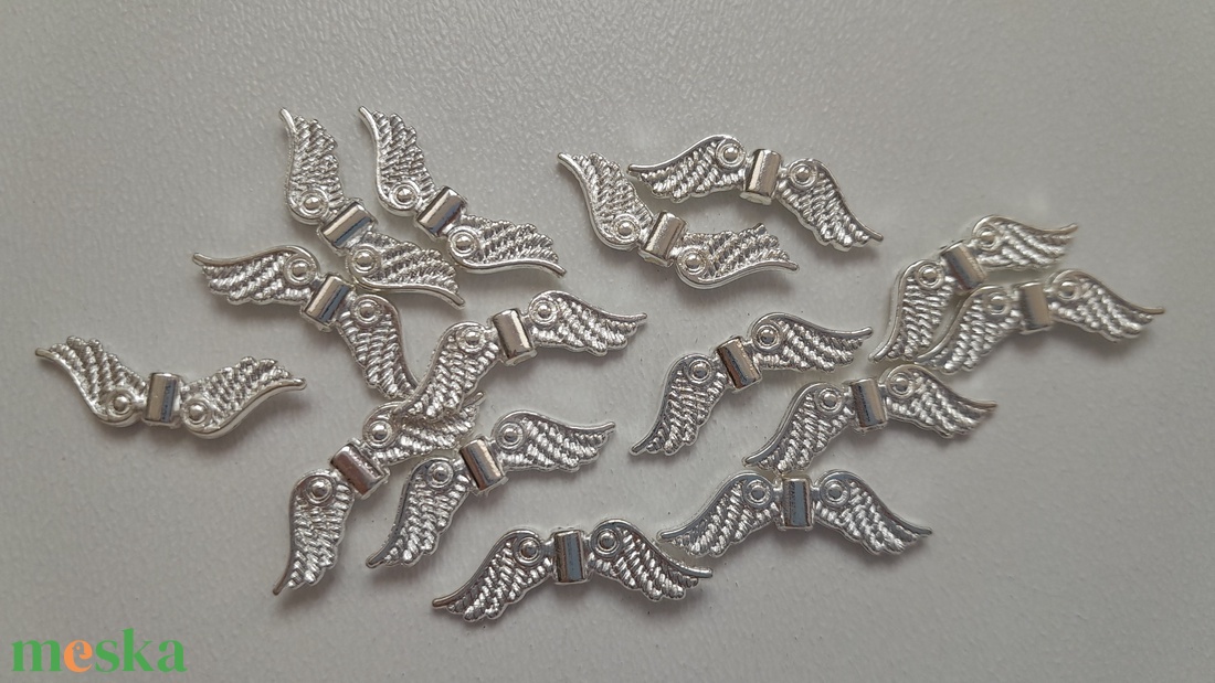 Fém angyalszárny - 22x6mm - 10 db / csomag - ezüst szín - kellékek & szerszámok - dekorációs kellékek - figurák - Meska.hu