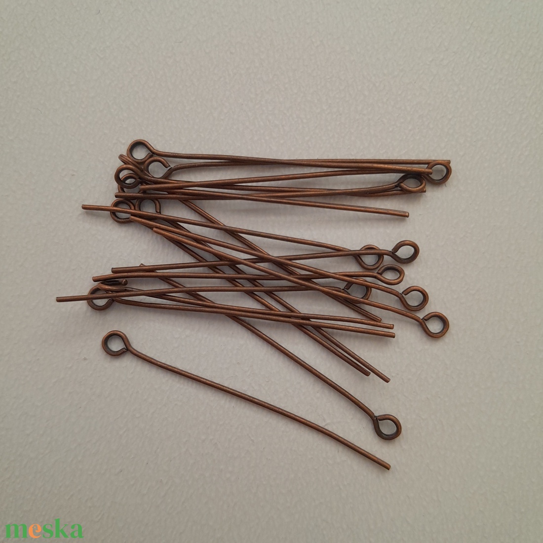 Szemes szerelőpálca - 38mm - vörösréz szín - 50 db / csomag - kellékek & szerszámok - gyöngyfűzés kellékek - szerelőpálca - Meska.hu