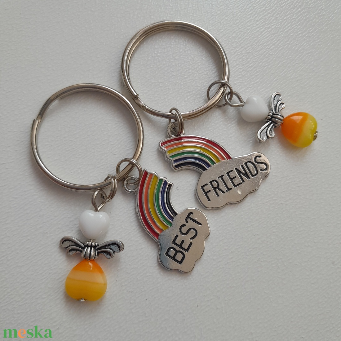 Best Friends szivárványos, angyalkás kulcstartó szett - ékszer - ékszerszett - Meska.hu Best Friends szivárványos, angyalkás kulcstartó szett - ékszer - ékszerszett - Meska.hu