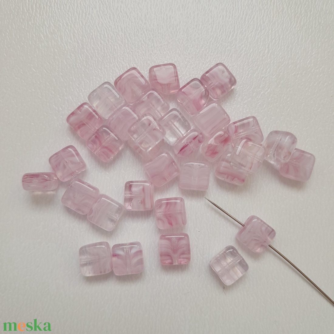 Cseh üveggyöngy - 6x6x3mm - 44 db / csomag - rózsaszín - kellékek & szerszámok - gyöngyfűzés kellékek - üveggyöngy - Meska.hu Cseh üveggyöngy - 6x6x3mm - 44 db / csomag - rózsaszín - kellékek & szerszámok - gyöngyfűzés kellékek - üveggyöngy - Meska.hu
