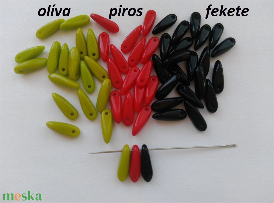 Cseh üveggyöngy - 9x3mm - 60 db / csomag - vegyes - kellékek & szerszámok - gyöngyfűzés kellékek - üveggyöngy - Meska.hu Cseh üveggyöngy - 9x3mm - 60 db / csomag - vegyes - kellékek & szerszámok - gyöngyfűzés kellékek - üveggyöngy - Meska.hu