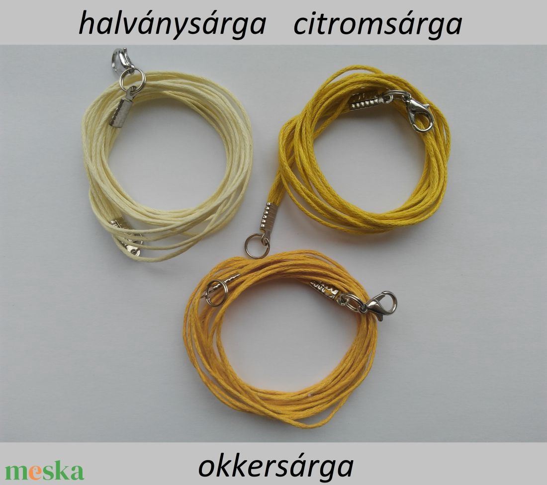 Viaszolt szálas nyaklánc alap (10 db / csomag) - vegyes szín - kellékek & szerszámok - gyöngyfűzés kellékek - damil - Meska.hu Viaszolt szálas nyaklánc alap (10 db / csomag) - vegyes szín - kellékek & szerszámok - gyöngyfűzés kellékek - damil - Meska.hu