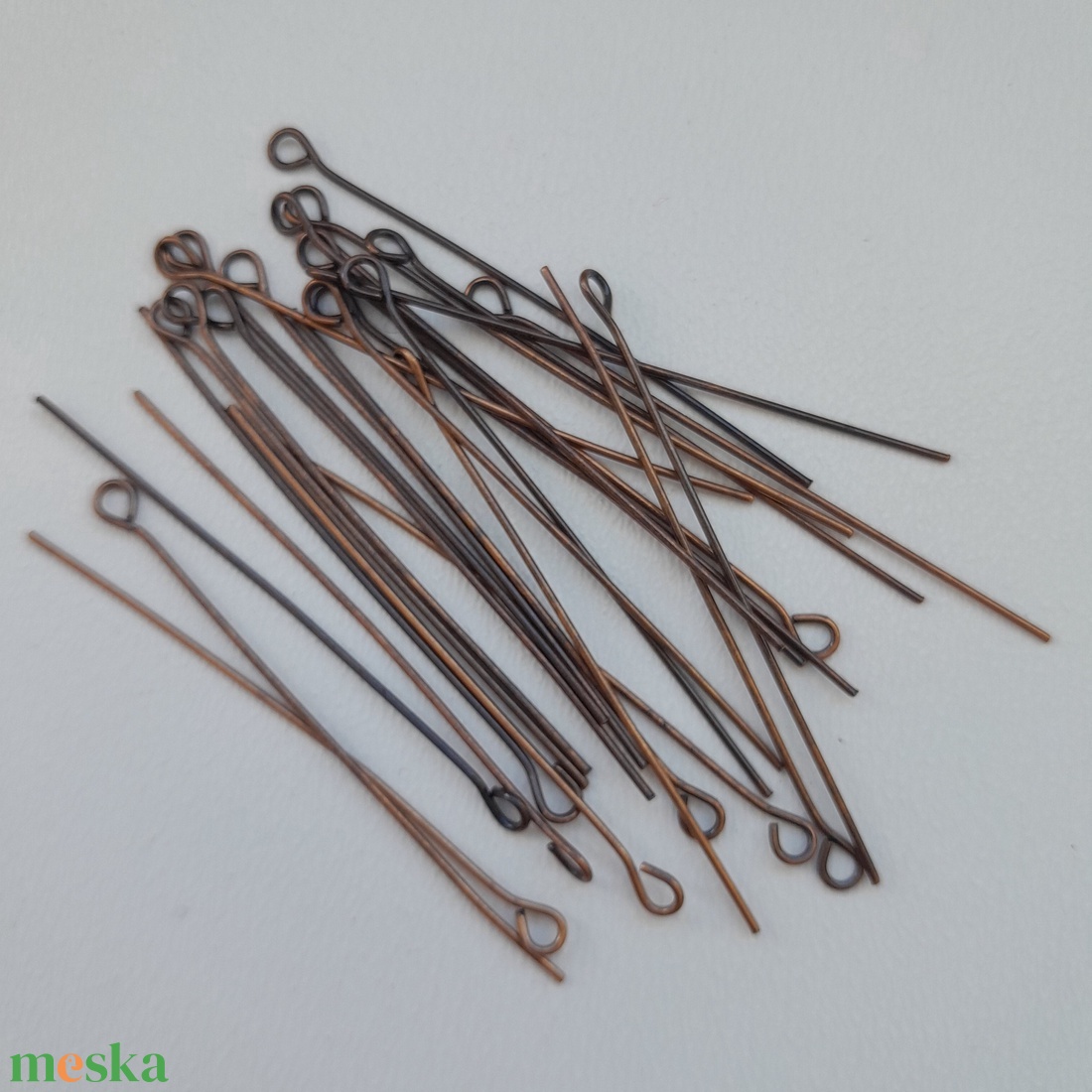 Szemes szerelőpálca - 50mm - vörösréz szín - 50 db / csomag - kellékek & szerszámok - gyöngyfűzés kellékek - szerelőpálca - Meska.hu
