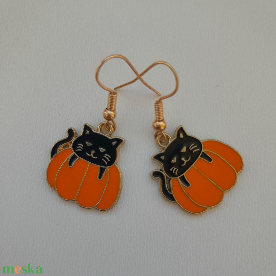 Halloween-fülbevaló - tök-cica - ékszer - fülbevaló - lógó fülbevaló - Meska.hu Halloween-fülbevaló - tök-cica - ékszer - fülbevaló - lógó fülbevaló - Meska.hu