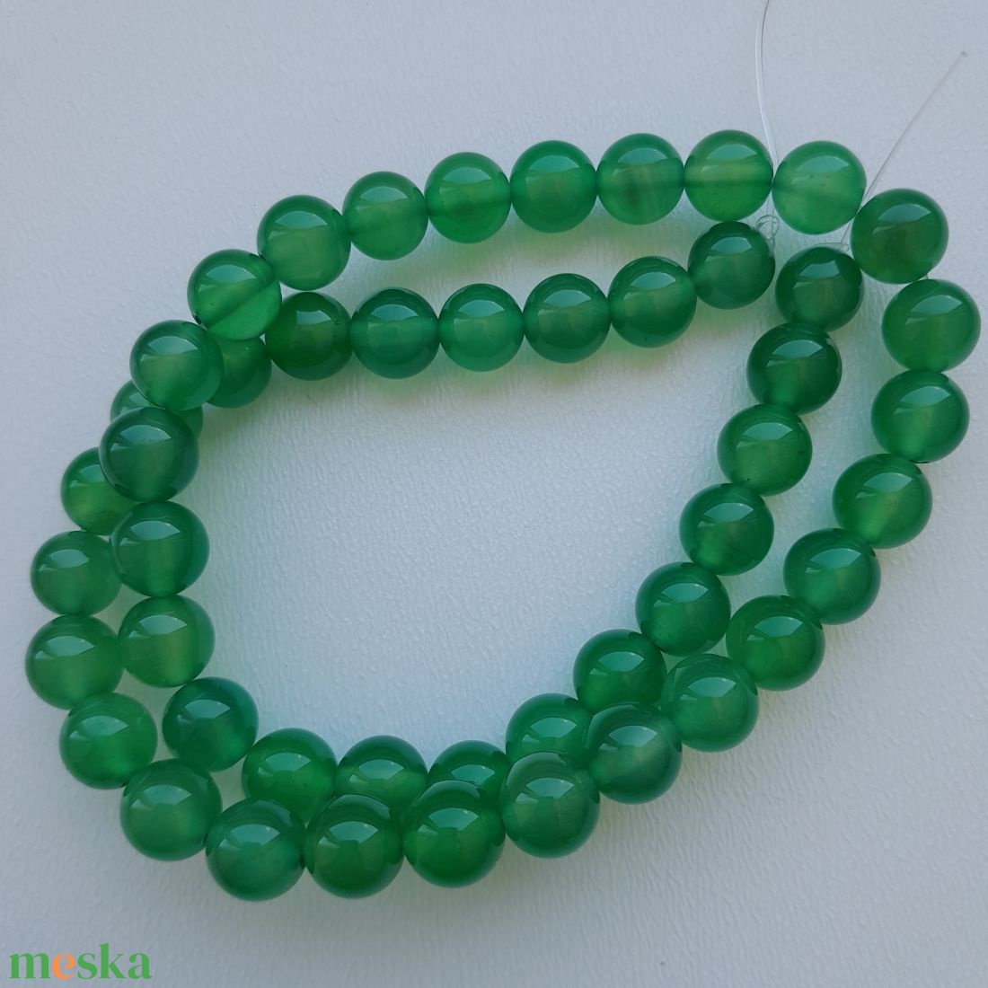 Festett zöld achát szál - 8mm (44db / szál) - kellékek & szerszámok - ásvány alapanyag - ásványfüzér - Meska.hu Festett zöld achát szál - 8mm (44db / szál) - kellékek & szerszámok - ásvány alapanyag - ásványfüzér - Meska.hu