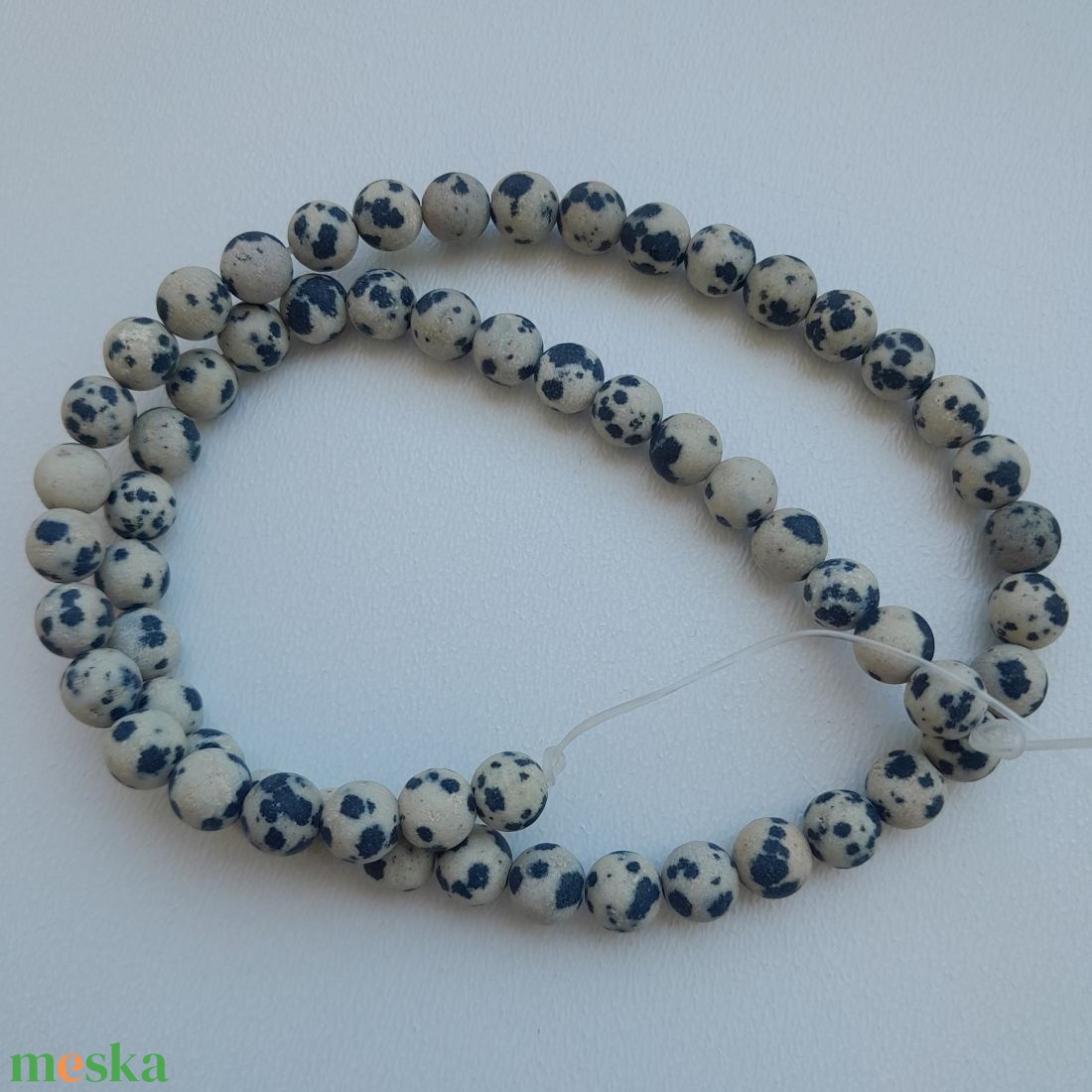 Dalmata jáspis matt szál - 6mm (56db / szál) - kellékek & szerszámok - ásvány alapanyag - ásványfüzér - Meska.hu
