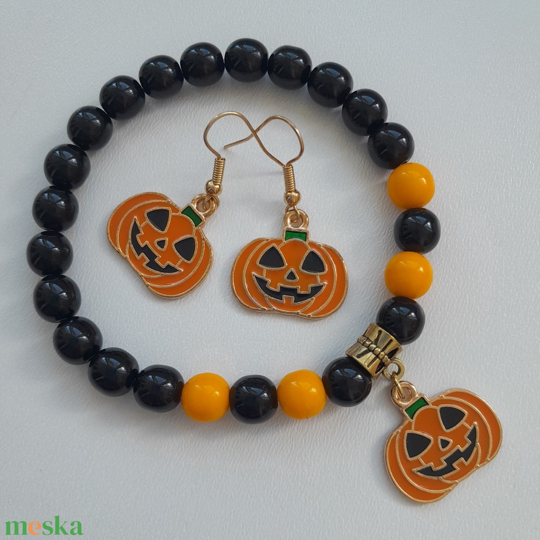 Sütőtök ékszerszett - karkötő, fülbevaló - ékszer - ékszerszett - Meska.hu