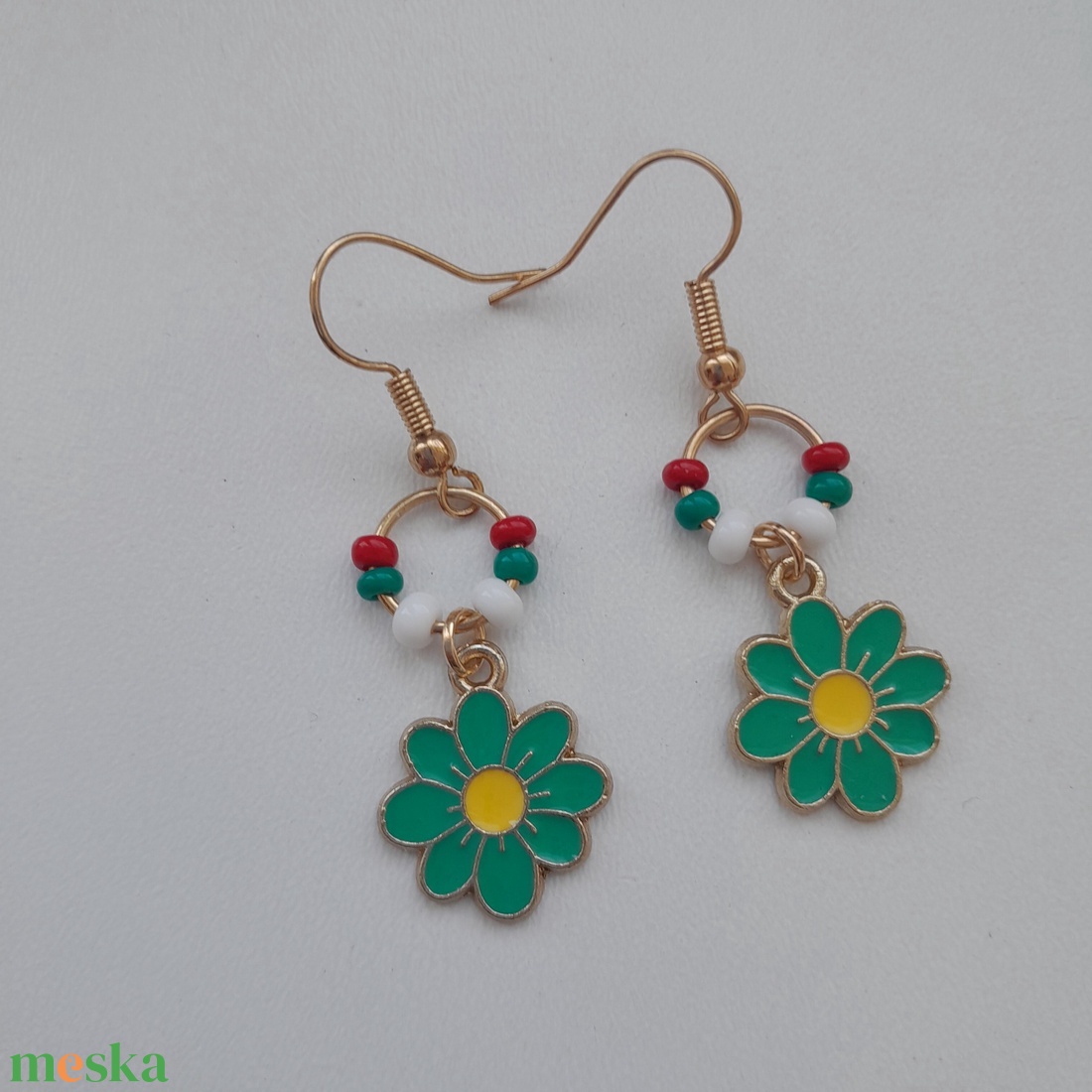 Fülbevaló - virág - ékszer - fülbevaló - lógó fülbevaló - Meska.hu