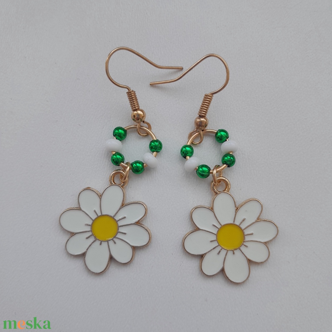 Fülbevaló - virág - ékszer - fülbevaló - lógó fülbevaló - Meska.hu
