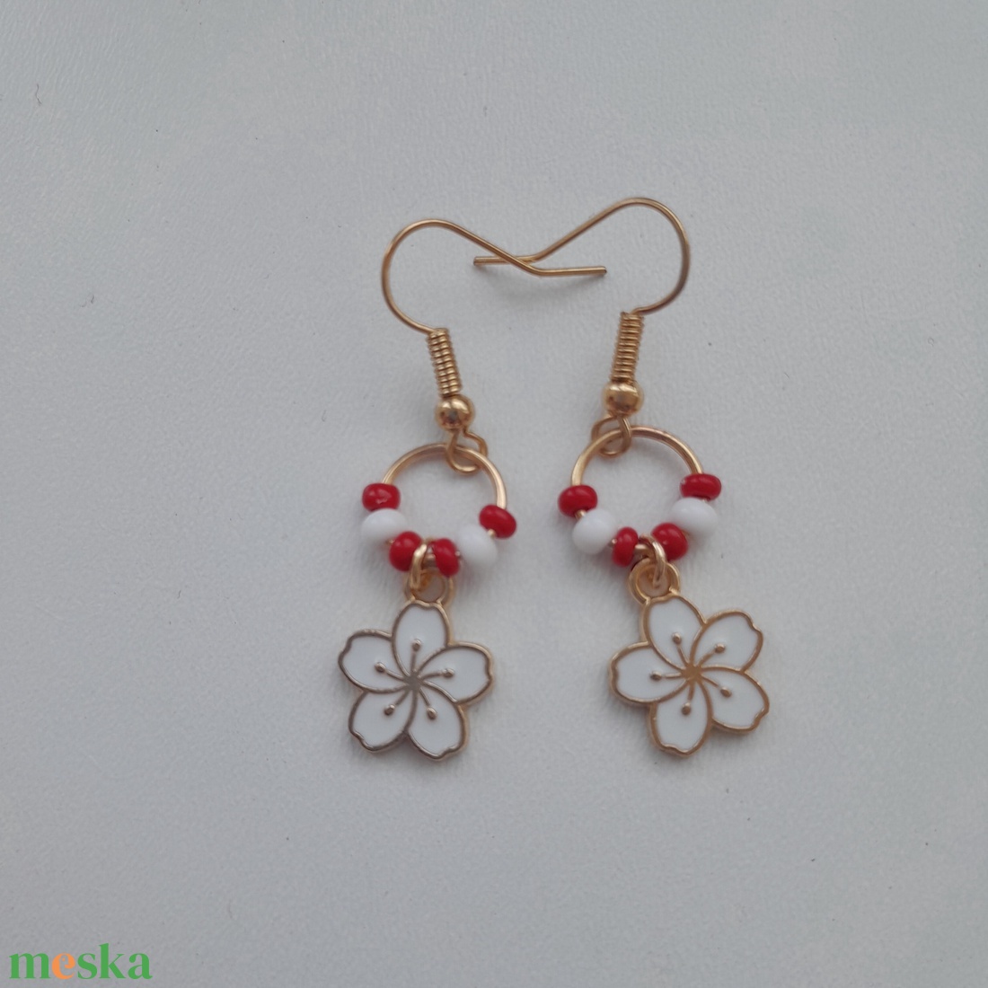 Fülbevaló - virág - ékszer - fülbevaló - lógó fülbevaló - Meska.hu