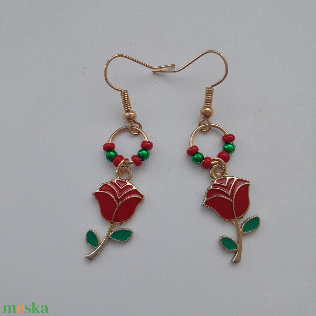 Fülbevaló - virágos - ékszer - fülbevaló - lógó fülbevaló - Meska.hu