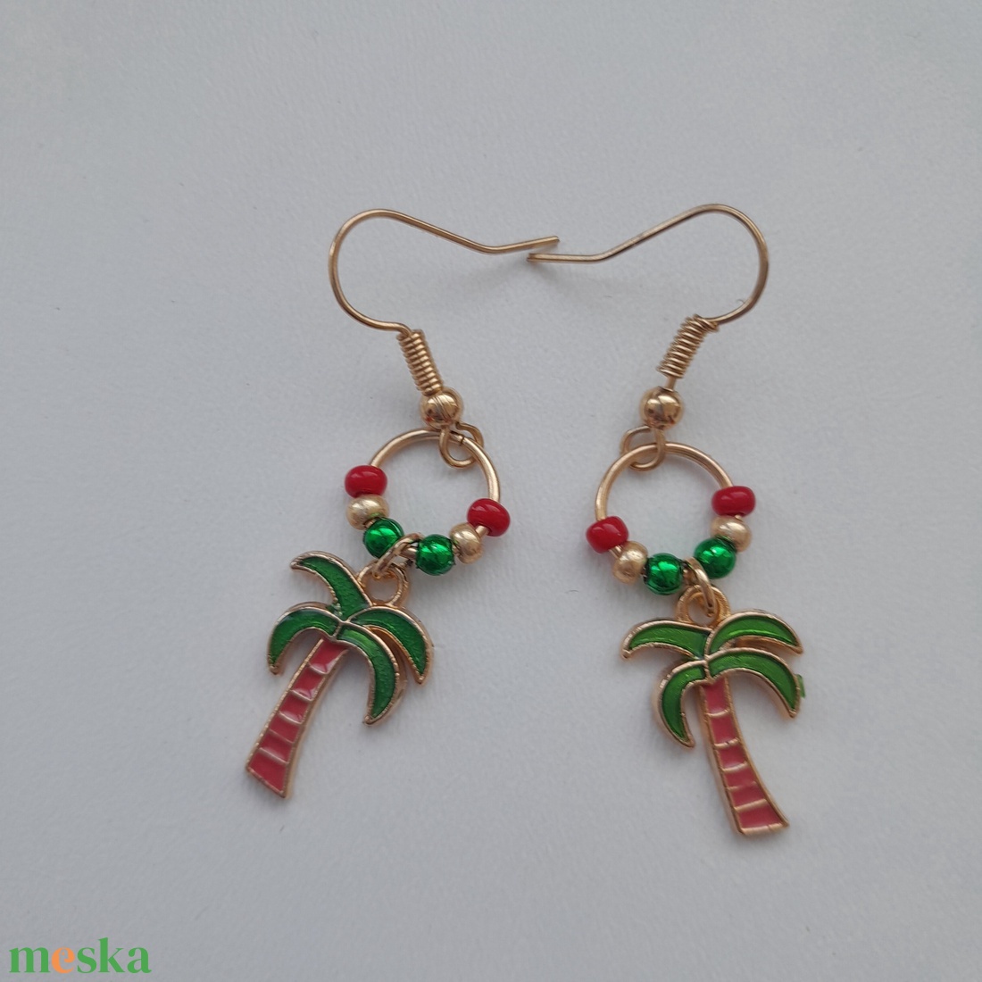 Fülbevaló - pálmafa - ékszer - fülbevaló - lógó fülbevaló - Meska.hu