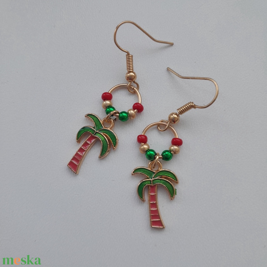 Fülbevaló - pálmafa - ékszer - fülbevaló - lógó fülbevaló - Meska.hu